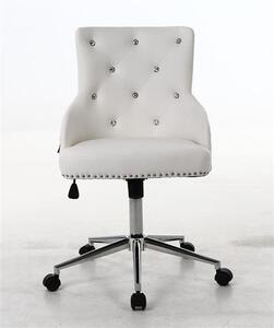 HR654CK Fehér modern műbőr szék krómozott lábbal