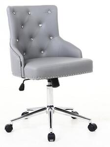 HR654CK Szürke modern műbőr szék krómozott lábbal