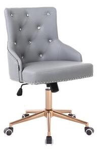 HR654CK Szürke modern műbőr szék arany lábbal