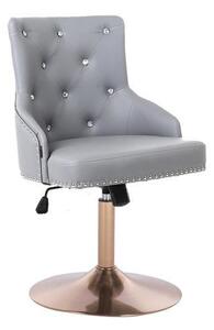 HR654CN Szürke modern műbőr szék arany lábbal