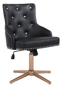 HR654CCROSS Fekete modern műbőr szék arany lábbal
