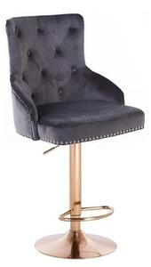 HR654W Grafit modern velúr szék arany lábbal