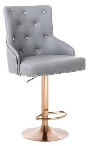 HR654CW Szürke modern műbőr szék arany lábbal