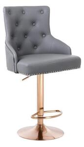 HR654W Szürke modern műbőr szék arany lábbal