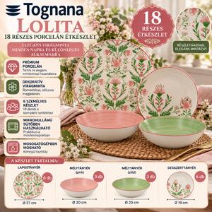 Tognana Lolita Madison 18 részes porcelán étkészlet 6 személyes