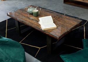 Kávézóasztal antik fa 110x60x42 barna lakkozott CITY #29