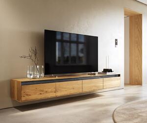 DELIFE TV szekrény Stonegrace 240 cm tölgy természetes 4 ajtós lebegő