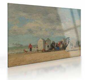 Üveg kép - Eugène Boudin, Beach Scene, reprodukciók (70x50 cm)