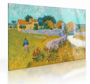 Üveg kép - Vincent van Gogh, Farmhouse in Provence, reprodukciók (70x50 cm)