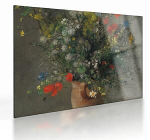 Üveg kép - Auguste Renoir, Flowers in a Vase, reprodukciók (70x50 cm)