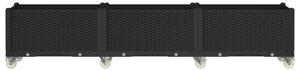 VidaXL fekete polipropilén rácsos kerekes ültetőláda 240 x 50 x 54 cm