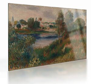 Üveg kép - Auguste Renoir, Landscape at Vetheuil, reprodukciók (70x50 cm)