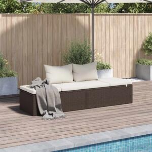 VidaXL barna polyrattan kerti ágy 195 x 60 cm