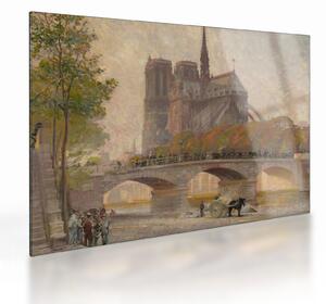 Üveg kép - Robert William Vonnoh, Notre Dame de Paris, reprodukciók (70x50 cm)