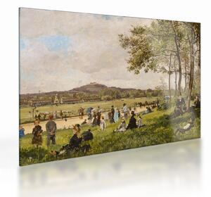 Üveg kép - French 19th Century, Race Course at Longchamps, reprodukciók (70x50 cm)