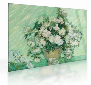 Üveg kép - Vincent van Gogh, Roses, reprodukciók (70x50 cm)