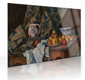 Üveg kép - Paul Cézanne, Still Life with Apples and Peaches, reprodukciók (70x50 cm)
