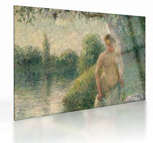 Üveg kép - Camille Pissarro, The Bather, reprodukciók (70x50 cm)