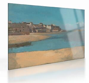 Üveg kép - Odilon Redon, Village by the Sea in Brittany, reprodukciók (70x50 cm)