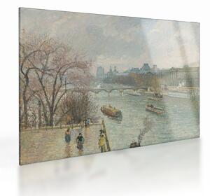 Üveg kép - Camille Pissarro, The Louvre, Afternoon, Rainy Weather, reprodukciók (70x50 cm)