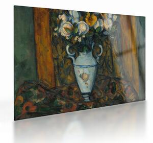 Üveg kép - Paul Cézanne, Vase of Flowers, reprodukciók (70x50 cm)