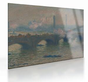 Üveg kép - Claude Monet, Waterloo Bridge, Gray Day, reprodukciók (70x50 cm)