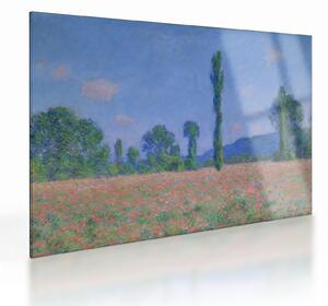 Üveg kép - Claude Monet, Poppy Field (Giverny), reprodukciók (70x50 cm)