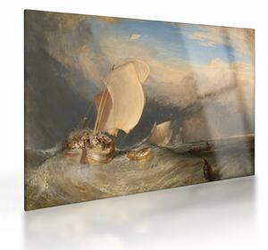 Üveg kép - William Turner, Fishing Boats with Hucksters Bargaining for Fish, reprodukciók (70x50 cm)