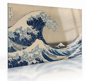 Üveg kép - Katsushika Hokusai, Under the Wave off Kanagawa, reprodukciók (70x50 cm)