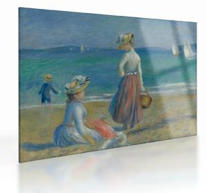 Üveg kép - Auguste Renoir, Figures on the Beach, reprodukciók (70x50 cm)