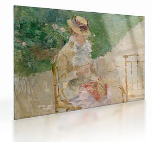 Üveg kép - Berthe Morisot, Young Woman Knitting, reprodukciók (70x50 cm)