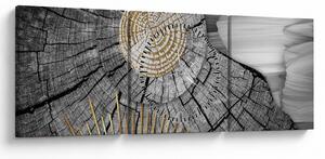 Kép - A fa törzse kollázsban (órával) (90x30 cm)