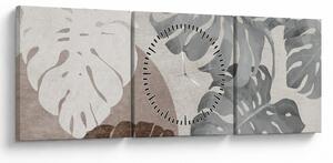 Kép - Design levelekkel (órával) (90x30 cm)