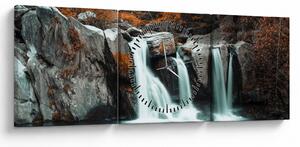 Kép - Vízesések (órával) (90x30 cm)