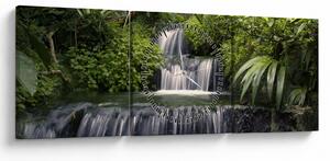 Kép - Vízesések (órával) (90x30 cm)