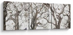 Kép - Erdei minta, rajz (órával) (90x30 cm)