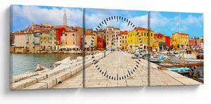 Kép - Poreč régi isztriai városa, Horvátország (órával) (90x30 cm)