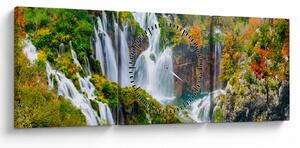 Kép - Plitvicei-tavak Nemzeti Park (órával) (90x30 cm)