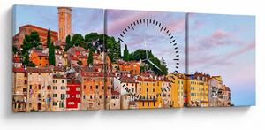 Kép - Rovinj, Horvátország (órával) (90x30 cm)