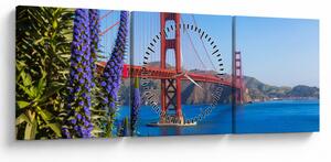 Kép - Golden Gate híd, San Francisco (órával) (90x30 cm)