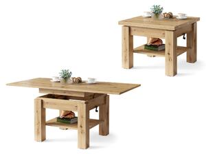 Mazzoni CLEO Artisan Tölgy - NYITHATÓ/MAGASÍTHATÓ DOHÁNYZÓASZTAL ÉTKEZŐASZTAL ÉS DOHÁNYZÓASZTAL EGYBEN