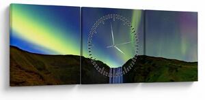 Kép - Aurora Borealis Izlandon (órával) (90x30 cm)