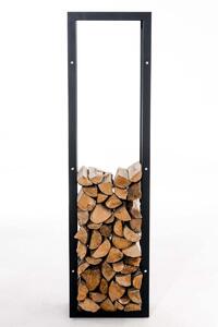 Keri fekete tűzifa tároló (25x40x150 cm)