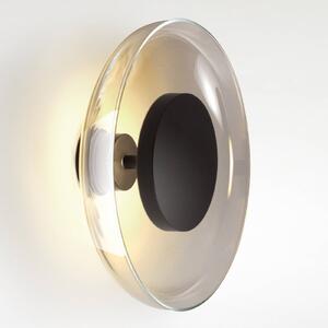 MARSET Aura LED fali lámpa, Ø 25 cm, füstszürke, dimmelhető, Alu / szürke / cink, Nappali / Étkező, Üveg, Dizájn