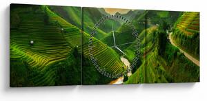 Kép - Mu Cang Chai rizsteraszok (órával) (90x30 cm)