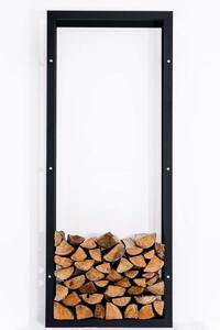 Keri fekete tűzifa tároló (25x60x150 cm)