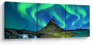 Kép - Kirkjufell, Izland (órával) (90x30 cm)