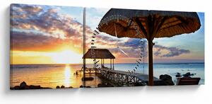 Kép - Naplemente Mauritiuson (órával) (90x30 cm)