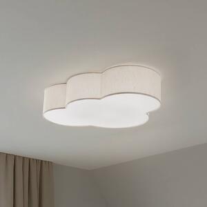 TK Lighting Mennyezeti világítás Cloud, bézs, 63 cm hosszú, textil, felhő, E27, dimmelhető, Krém / borostyánsárga, Gyermekszoba, Textil / szövet / selyem, Fiatalos életstílus