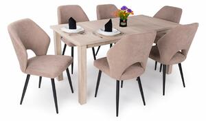 Berta asztal Aspen székekkel | 6 személyes étkezőgarnitúra